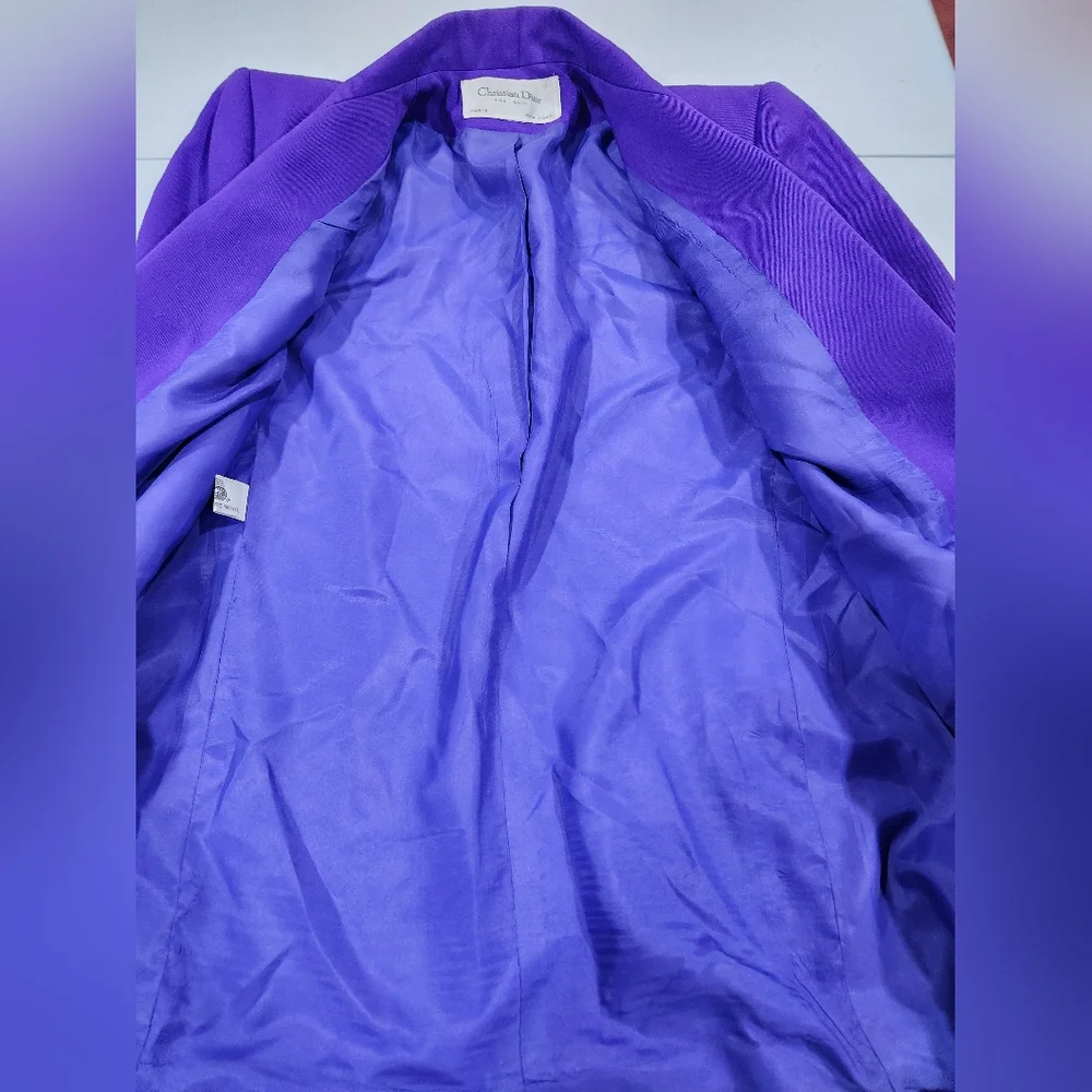 Vintage Christian Dior 80s Suit Purple Women's Blazer